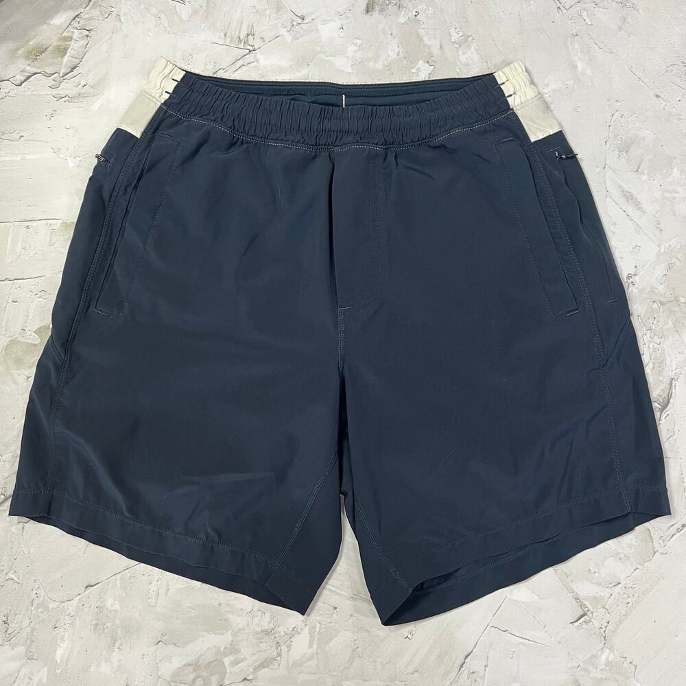 Birddogs 7" Gym Shorts MENS S Navy White Built-In Liner Zip Pocket Performance